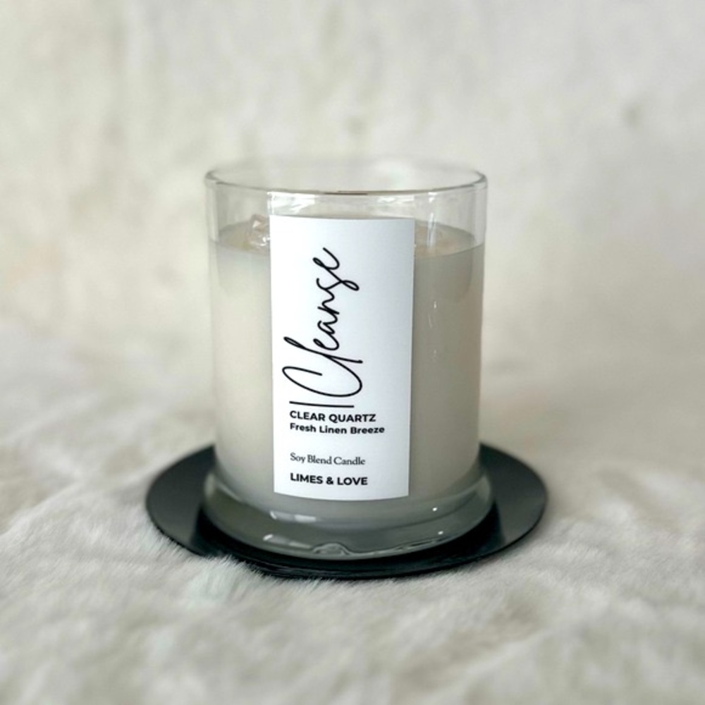♦️No longer available♦️ Clear Quartz 'Cleanse' Gemstone Candle